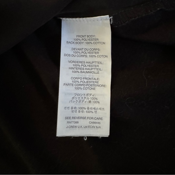 J.Crew | Women's Black Gold Blouse | Silky Front | Tshirt Back w Zipper - Picture 5 of 8